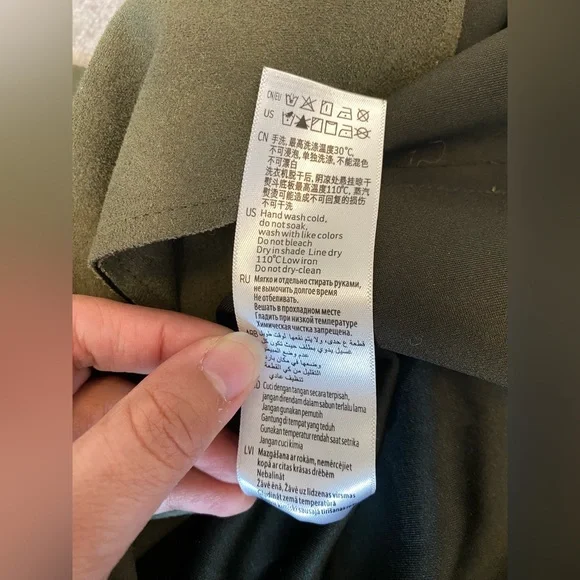 OLIVE GREEN SOFT FAUX SUEDE TRENCH COAT SIZE SMALL - Picture 13 of 13